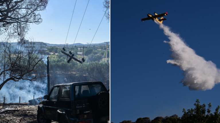 Live: Σε ύφεση η μεγάλη φωτιά σε Ραφήνα και Πικέρμι - Κάηκαν σπίτια, απομακρύνθηκαν πάνω από 300 κάτοικοι