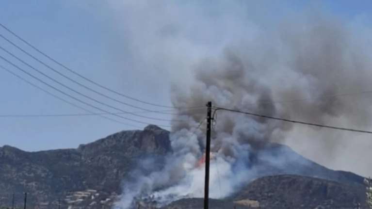 Φωτιά στη Μονεμβασιά: Στις φλόγες έκταση στο Καραβοστάσι - Σηκώθηκαν τέσσερα αεροσκάφη και ένα ελικόπτερο