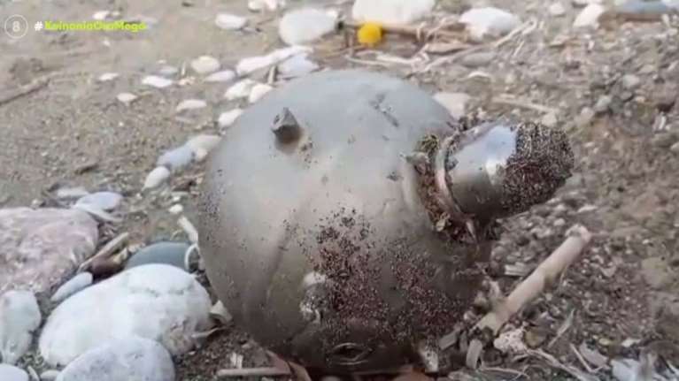 Ρόδος: Νάρκη από την Ουκρανία ξεβράστηκε στο νησί - Την εντόπισε χειμερινός κολυμβητής [βίντεο]