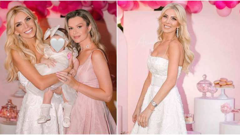 Κατερίνα Καινούργιου: Το κομψό μίντι λευκό φόρεμα Celia Kritharioti που φόρεσε ως νονά και τα τρίπατα διάφανα πέδιλα