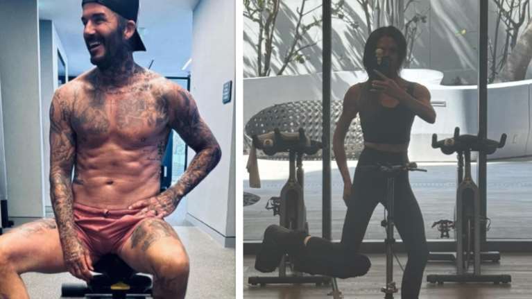 Ο Ντέιβιντ Μπέκαμ ...χωρίς μπλούζα και η Βικτόρια &quot;λιώνουν&quot; μαζί στη γυμναστική [εικόνες]