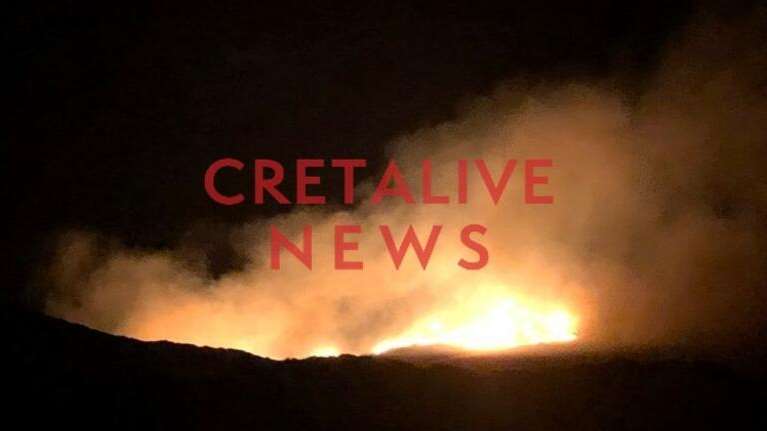 Φωτιά στην Κρήτη: Μάχη με τις φλόγες στη Μονή του Αγίου Γεωργίου του Επανωσήφη [Βίντεο]