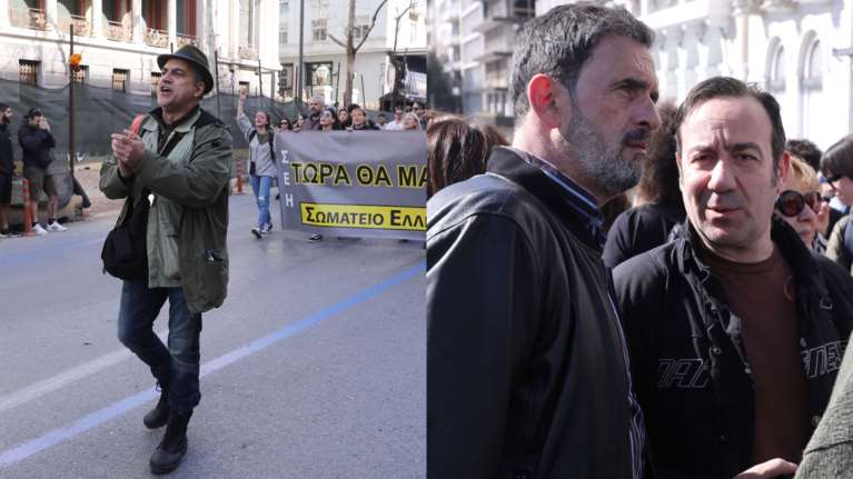 Τέμπη: Πολλοί γνωστοί ηθοποιοί και καλλιτέχνες στη συγκέντρωση - Οι παρουσίες και το πανό [Εικόνες]