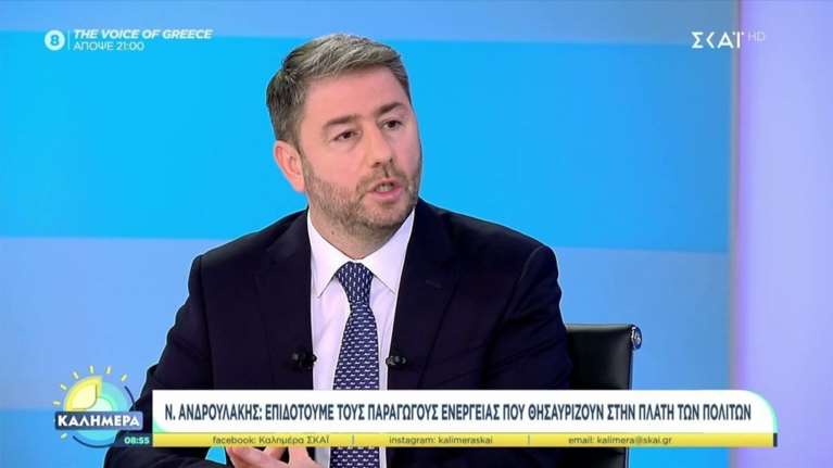 Ανδρουλάκης στον ΣΚΑΪ: "Προσπαθούν να μας εμφανίσουν ως λαϊκιστές αυτοί που έχουν καταδικάσει τη χώρα σε φθορά" [βίντεο]