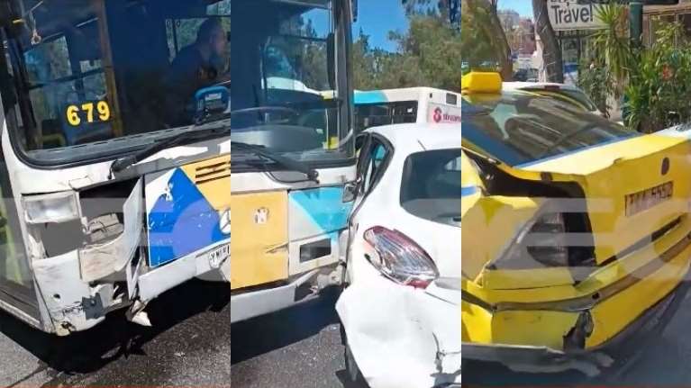Λ. Συγγρού: Λεωφορείο έπεσε πάνω σε δύο ΙΧ οχήματα - Ο οδηγός έχασε τον έλεγχο [Βίντεο]