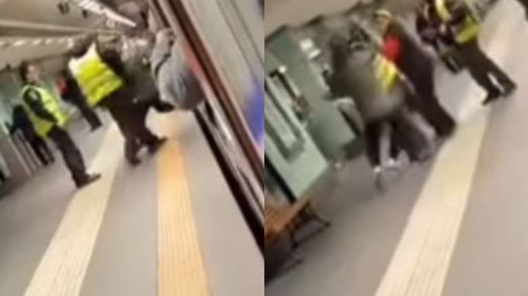 Απίστευτο βίντεο από τον σταθμό του ΗΣΑΠ στη Βικτώρια:: Πορτοφολάς επιτίθεται με μπουνιές σε άνδρα της ασφάλειας