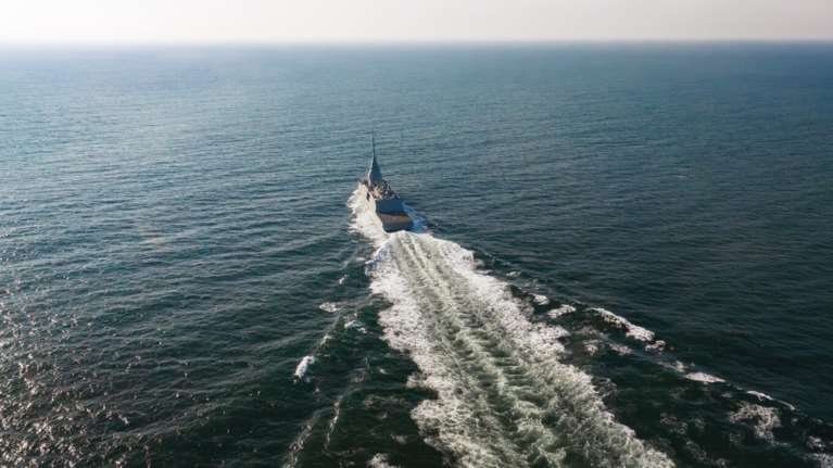 Στη θάλασσα η πρώτη ελληνική Bellhara - Η φρεγάτα &quot;Κίμων&quot; βγήκε για δοκιμές [εικόνες]