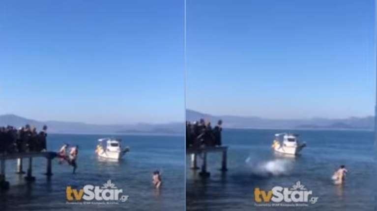 Θεοφάνεια: Ντοκουμέντο από τη στιγμή του τραυματισμού 22χρονου που βούτηξε για τον σταυρό στη Σκάλα