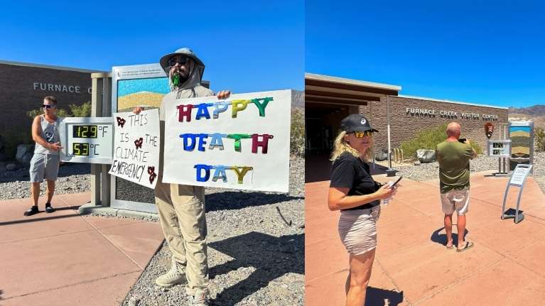 Τουρίστες σπεύδουν στη διαβόητη &quot;Κοιλάδα του Θανάτου&quot; για να βιώσουν τη μεγαλύτερη θερμοκρασία που θα καταγραφεί στη Γη