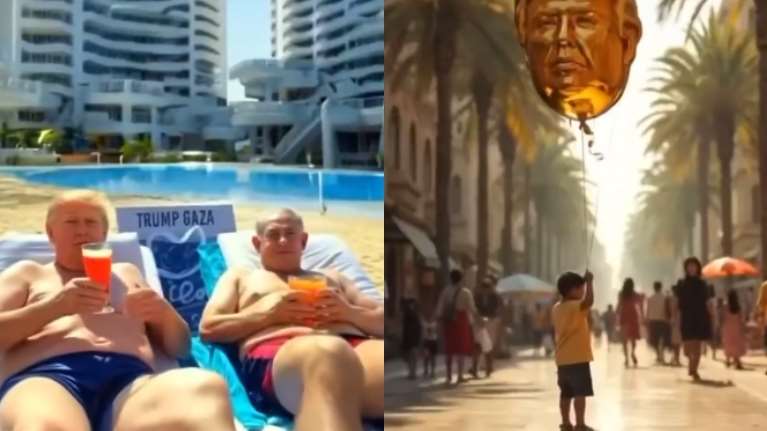 Προκλητικό βίντεο τεχνητής νοημοσύνης από τον Τραμπ με τη φαντασίωσή του για τη Γάζα: Το χρυσό άγαλμα και ο Μασκ