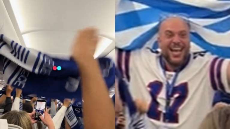 Γαλανόλευκη &quot;εισβολή&quot; στη Λετονία: Βρήκαν εισιτήρια, μπήκαν στα αεροπλάνα και άρχισαν τα συνθήματα [βίντεο]