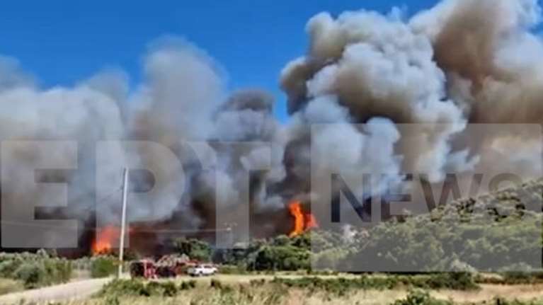 Μεγάλη φωτιά στη Ραφήνα: Ξεφεύγουν οι φλόγες, πληροφορίες για ζημιές σε σπίτια - &quot;Δύσκολη και επικίνδυνη&quot;