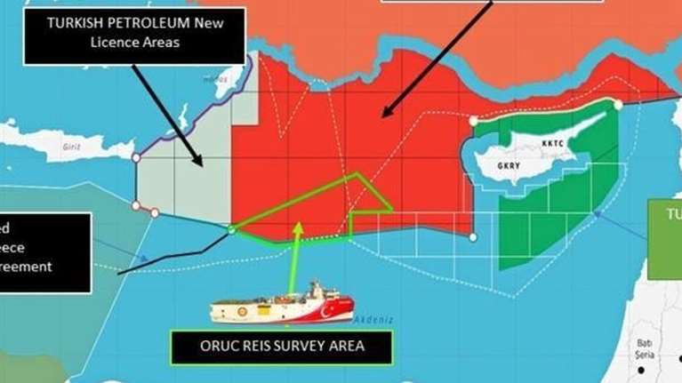 Προκαλεί ξανά με νέο χάρτη η Τουρκία: Τo Oruc Reis σε απόσταση αναπνοής από την Κάρπαθο
