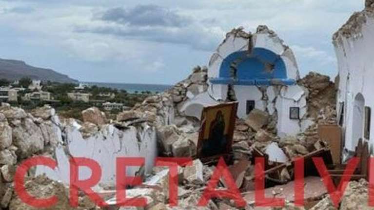 Νέος σεισμός στην Κρήτη: Κατέρρευσε το εκκλησάκι του Αγίου Νικολάου [εικόνες]