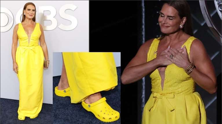 Αποθέωση για τη Μπρουκ Σίλντς: Τόλμησε να συνδυάσει καναρινί τουαλέτα με ...κροκς - &quot;Τα πόδια μου ήδη με πονάνε λιγότερο&quot;