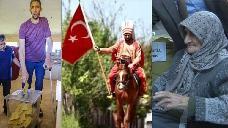 Εκλογές στην Τουρκία: Ο γενίτσαρος, ο ψηλότερος άνθρωπος στον κόσμο και η υπεραιωνόβια ψηφοφόρος του Ερντογάν