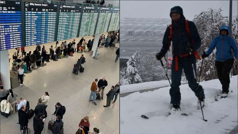 Πάγωσαν όλα στο Μόναχο: Υπολειτουργεί το αεροδρόμιο - Ακυρώσεις πτήσεων από και προς το Ελ. Βενιζέλος - Με τα σκι στους δρόμους