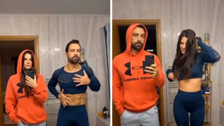 Σάκης Τανιμανίδης – Χριστίνα Μπόμπα: Κάνουν το viral video του Tik Tok με τον χορό και την ανταλλαγή ρούχων