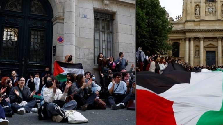 Σορβόνη όπως Κολούμπια: &quot;Γάζα, Γάζα, είμαστε μαζί σου&quot; φώναζαν οι φοιτητές - Άμεση αστυνομική επέμβαση για να μη γίνει κατάληψη