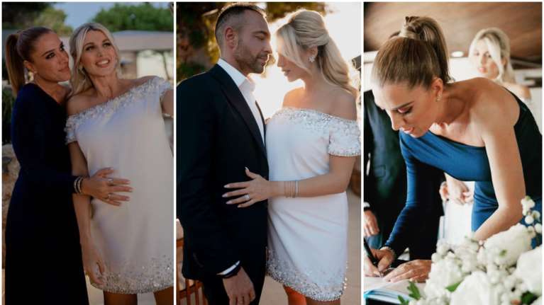 Κωνσταντίνα Σπυροπούλου: Νέες φωτογραφίες από τον γάμο - Η κουμπάρα με το one shoulder φόρεμα και το δείπνο