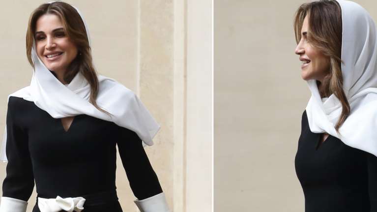 Η κομψή βασίλισσα Ράνια στο Βατικανό: Το chic μαύρο φόρεμα με τις λευκές λεπτομέρειες και το πρωτόκολλο