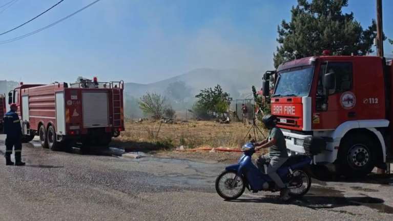 Φωτιά καίει χαμηλή βλάστηση στην Κάρυστο