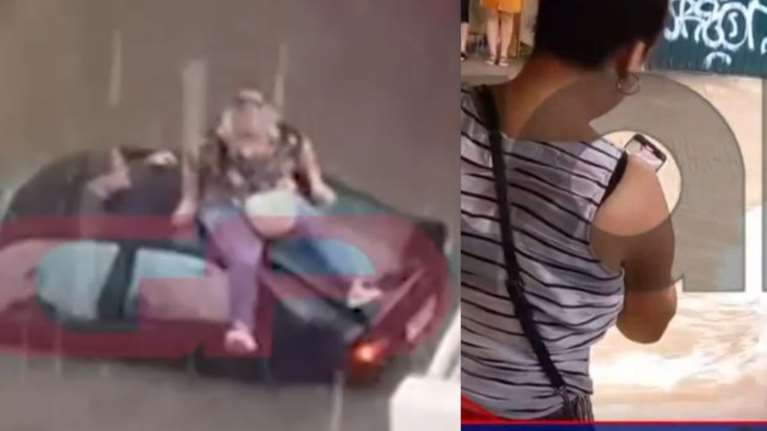 Απίστευτες εικόνες στην Αθήνα: Ανέβηκε στην οροφή του ΙΧ για να σωθεί από τα ορμητικά νερά - Κινδύνευσαν επιβάτες λεωφορείου [βίντεο]