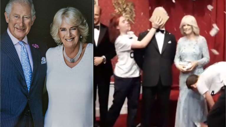 Πέταξαν τούρτες στον βασιλιά Κάρολο: Ακτιβιστές κατέστρεψαν το κέρινο ομοίωμά του στο Μαντάμ Τισό