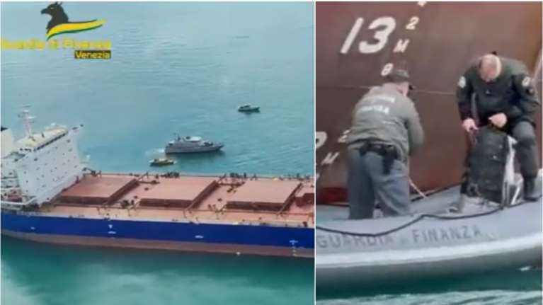 Μπλόκο των ιταλικών αρχών σε πλοίο γνωστού Ελληνα εφοπλιστή: Βρέθηκαν 850 κιλά κοκαΐνης κρυμμένα σε αγωγούς [βίντεο]