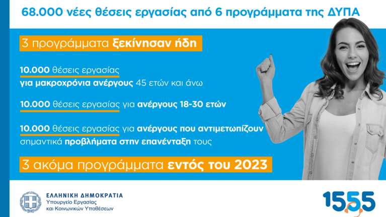Το 1555 απαντά στις ερωτήσεις σας για τα νέα προγράμματα της ΔΥΠΑ