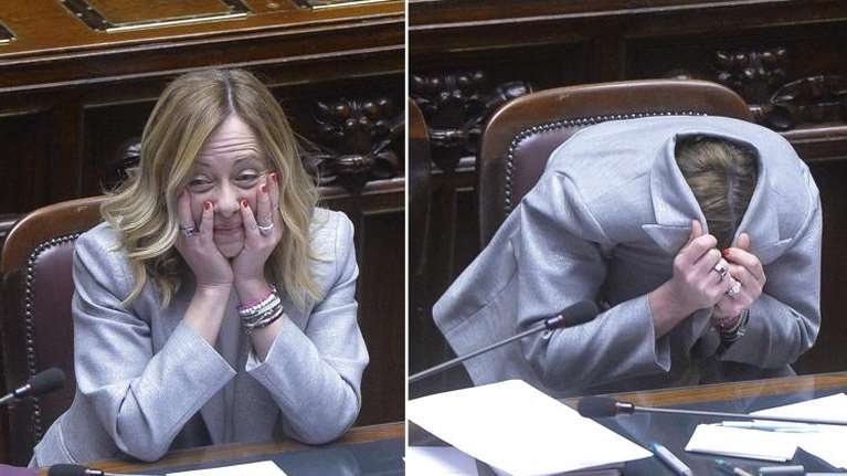 Ιταλία: Χαμός με την Τζόρτζια Μελόνι να κρύβεται μέσα στο σακάκι της [βίντεο]