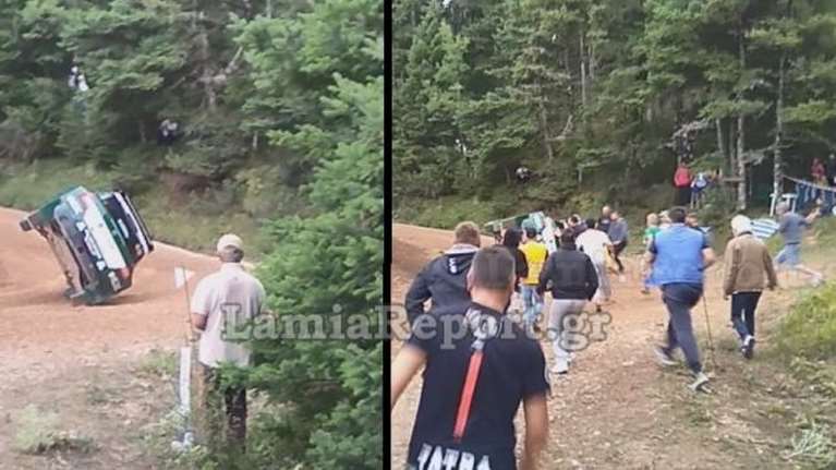 Επεισοδιακό το Ράλι Ακρόπολις: Αυτοκίνητο ακινητοποιήθηκε στις δύο ρόδες -  Το επανέφεραν οι θεατές [βίντεο]