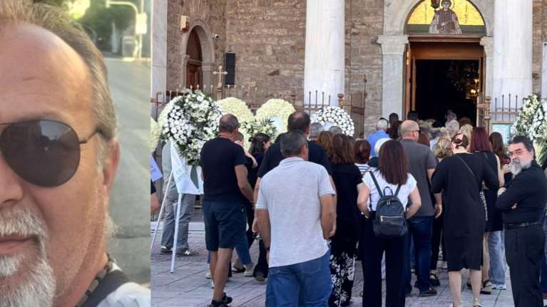 Γιώργος Παυλάκης: Θλίψη και οδύνη στην κηδεία του καμεραμάν του ΑΝΤ1 - Τον αποχαιρέτησαν συγγενείς και συνάδελφοι [εικόνες - βίντεο]