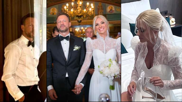 Το άλμπουμ του γάμου του Κώστα Καραφώτη και της Κάτιας Μάνου: Η προετοιμασία της πανέμορφης νύφης και του κομψού γαμπρού