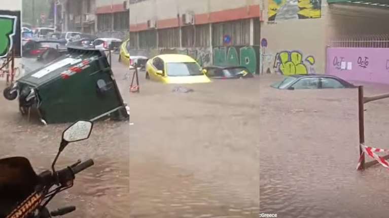 Κακοκαιρία Atena: Πλημμύρισε το κέντρο της Αθήνας από τη νεροποντή - &quot;Ποτάμια&quot; οι δρόμοι, εγκλωβίστηκαν οδηγοί [εικόνες - βίντεο]