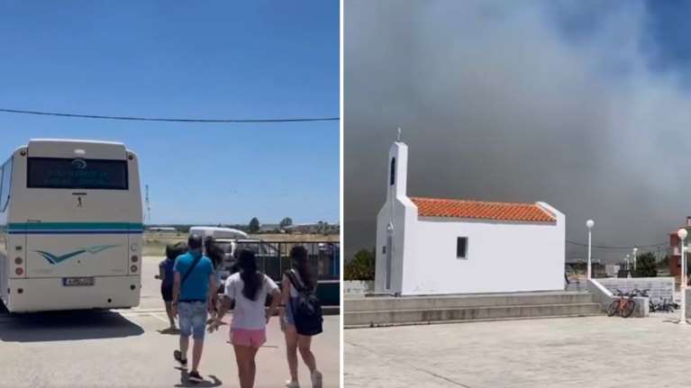 Φωτιά στο Αριστήνο Έβρου: Η στιγμή της εκκένωσης των Παιδικών Xωριών SOS [Βίντεο]