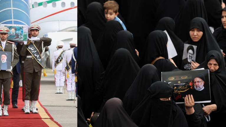 Θρήνος στο Ιράν: Χιλιάδες κόσμου στην κηδεία του Ραϊσί - Συγκλονιστικές εικόνες από τη μεταφορά των σορών στην Ταμπρίζ