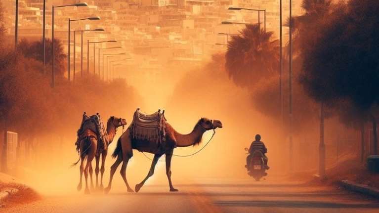 Η χιουμοριστική ανάρτηση της ΕΛΑΣ για την αφρικανική σκόνη με... καμήλες κάτω από την Ακρόπολη