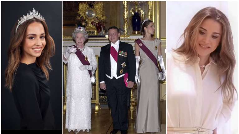 Royal πρόβα νυφικού: Πανέμορφη η Ιμάν με λευκό κεντημένο φορεμα, τιάρα και τη νυφική ζώνη της βασίλισσας Ράνια