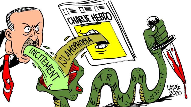 Σκίτσο &quot;φωτιά&quot; του Lattuf για Ερντογάν και Charlie Hebdo: &quot;Σταματήστε την υποκίνηση και στις δύο πλευρές&quot;