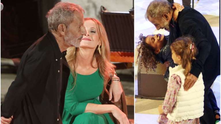 Σταύρος Ξαρχάκος - Ηρώ Σαΐα: Στο Ηρώδειο με τα δίδυμα παιδιά τους Σταύρο και Μαρία Ιζόλδη