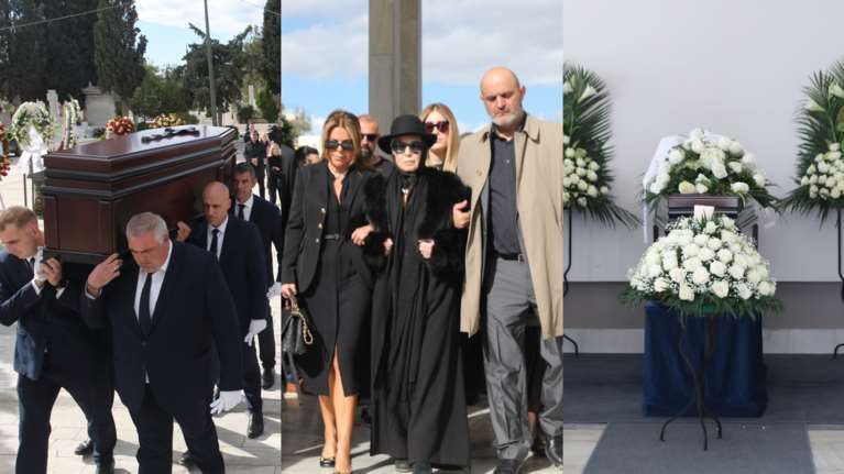 Κηδεία Δημήτρη Σούρα: Βαρύ πένθος στο &quot;τελευταίο αντίο&quot; - Υποβασταζόμενη η σύζυγός του, Ελένη Μαρούδα [εικόνες]