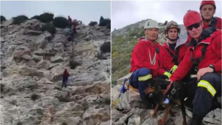 Πυροσβέστες διέσωσαν σκυλάκι που παγιδεύτηκε σε γκρεμό στον Υμηττό - Τους ευχαρίστησε με πολλές αγκαλιές [εικόνες - βίντεο]