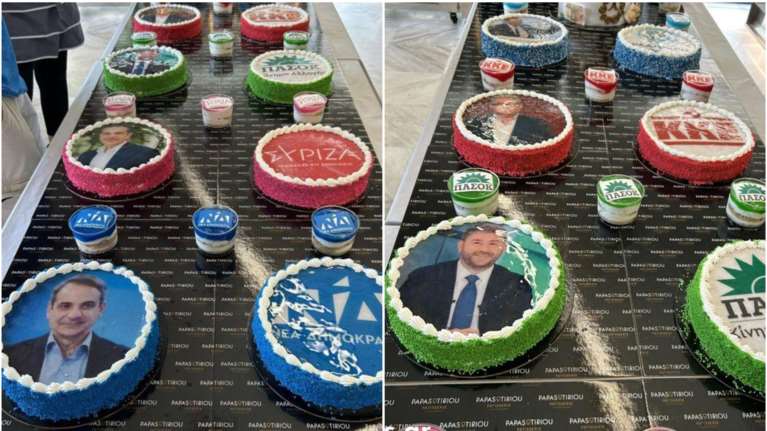 Εκλογές 2023: Ξεπουλάνε οι τούρτες με τους πολιτικούς αρχηγούς και τα κόμματα [εικόνες]
