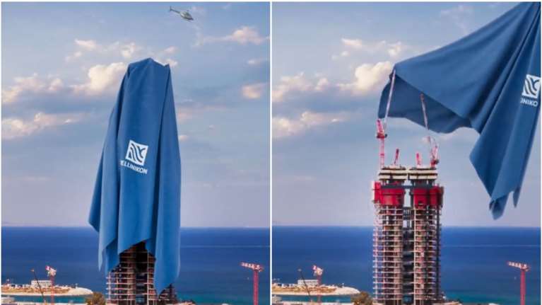 Ελληνικό: Έφτασε στα μισά ο ουρανοξύστης - 113 μέτρα και 25 όροφοι [βίντεο]