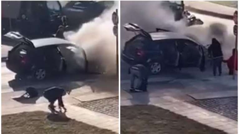 Θεσσαλονίκη: Αυτοκίνητο πήρε φωτιά εν κινήσει [βίντεο]