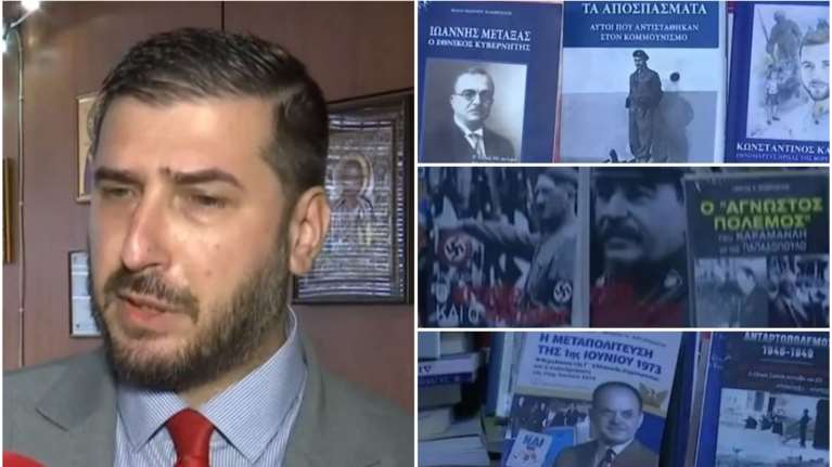 Σπαρτιάτες: Βιβλία με τον Χίτλερ, τον Παπαδόπουλο και σβάστικες στο γραφείο του εκπροσώπου Τύπου του κόμματος [βίντεο]
