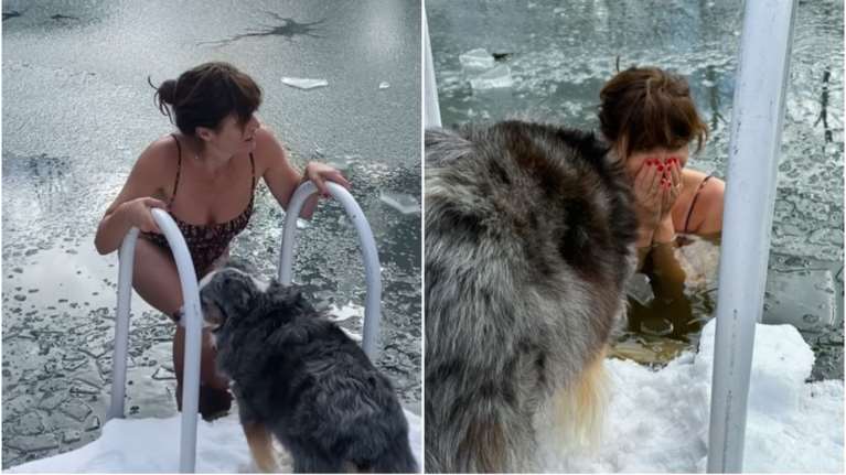 Έλενα Κρίστενσεν: Ατρόμητη και πανέμορφη στα 55 της χρόνια - Βούτηξε σε παγωμένη λίμνη [εικόνες - βίντεο]