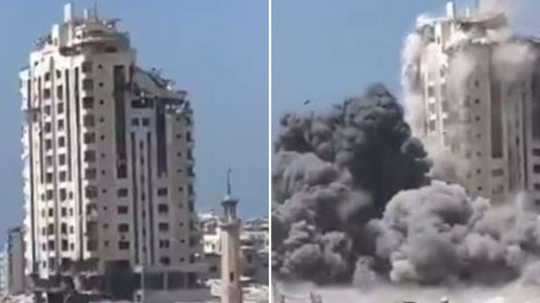 Γάζα: Η στιγμή που οι Ισραηλινοί ισοπεδώνουν έναν από τους υψηλότερους ουρανοξύστες στην πόλη [βίντεο]