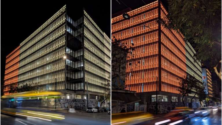 Μινιόν: Φωταγωγήθηκε ξανά μετά από 25 χρόνια το εμβληματικό κτίριο στο κέντρο της Αθήνας